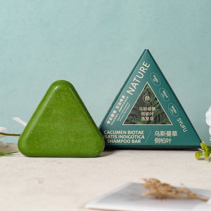 Nature Herbal Triangle Green Color Hair Shampoo Soap 